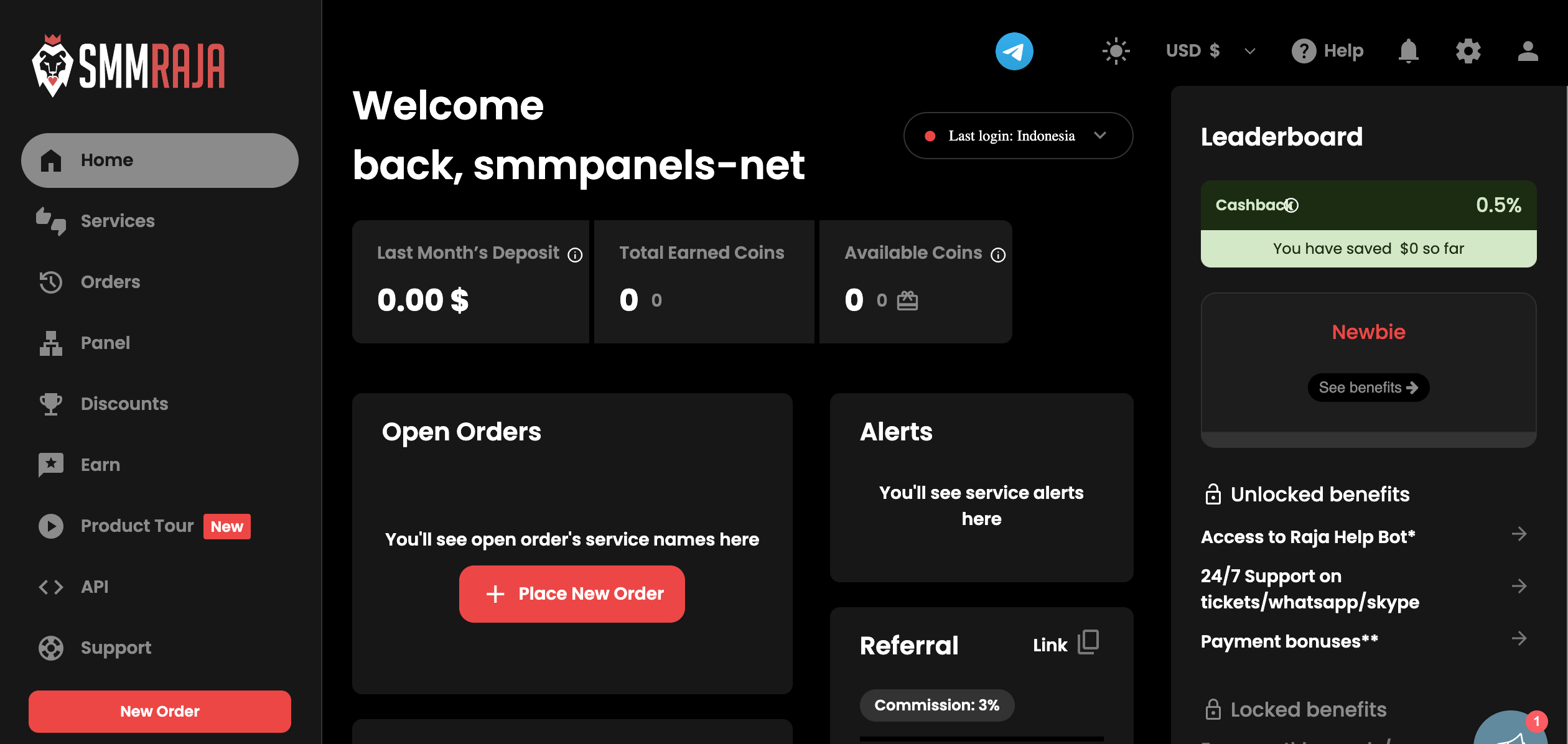 SMMRaja.com Panel Image